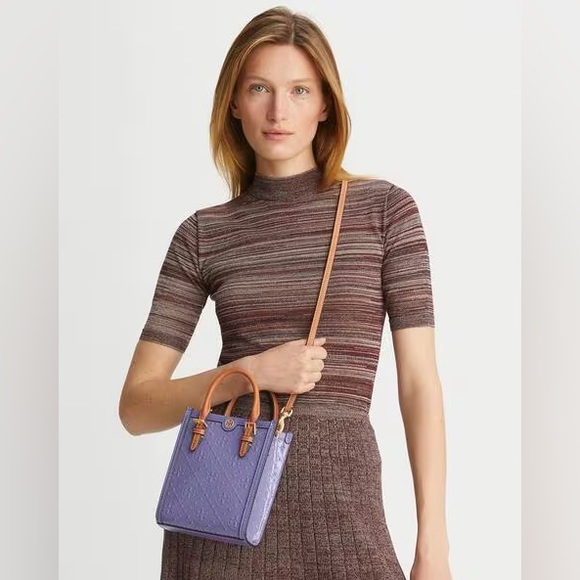 Tory Burch T Monogram Embossed Mini Tote - Picture 8 of 11